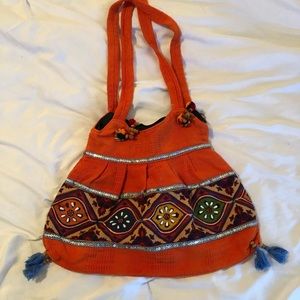 Vintage Beaded Purse Orange